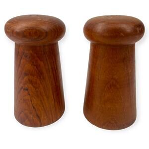 MCM Vintage WINSOME WOOD Teakwood Thailand Salt & Pepper Shaker Set 60-70's